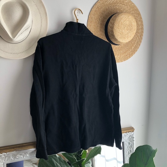 Y2k Vintage Polo Ralph Lauren oversized black pullover half zip sweater top - Picture 2 of 5